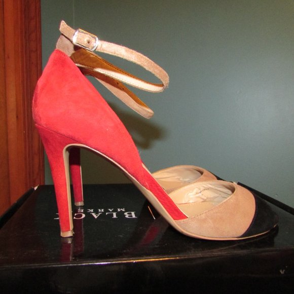 WHBM Suede Colorblock Heels - Picture 9 of 12
